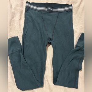 SKIMS Ribbed Leggings in Deep Teal